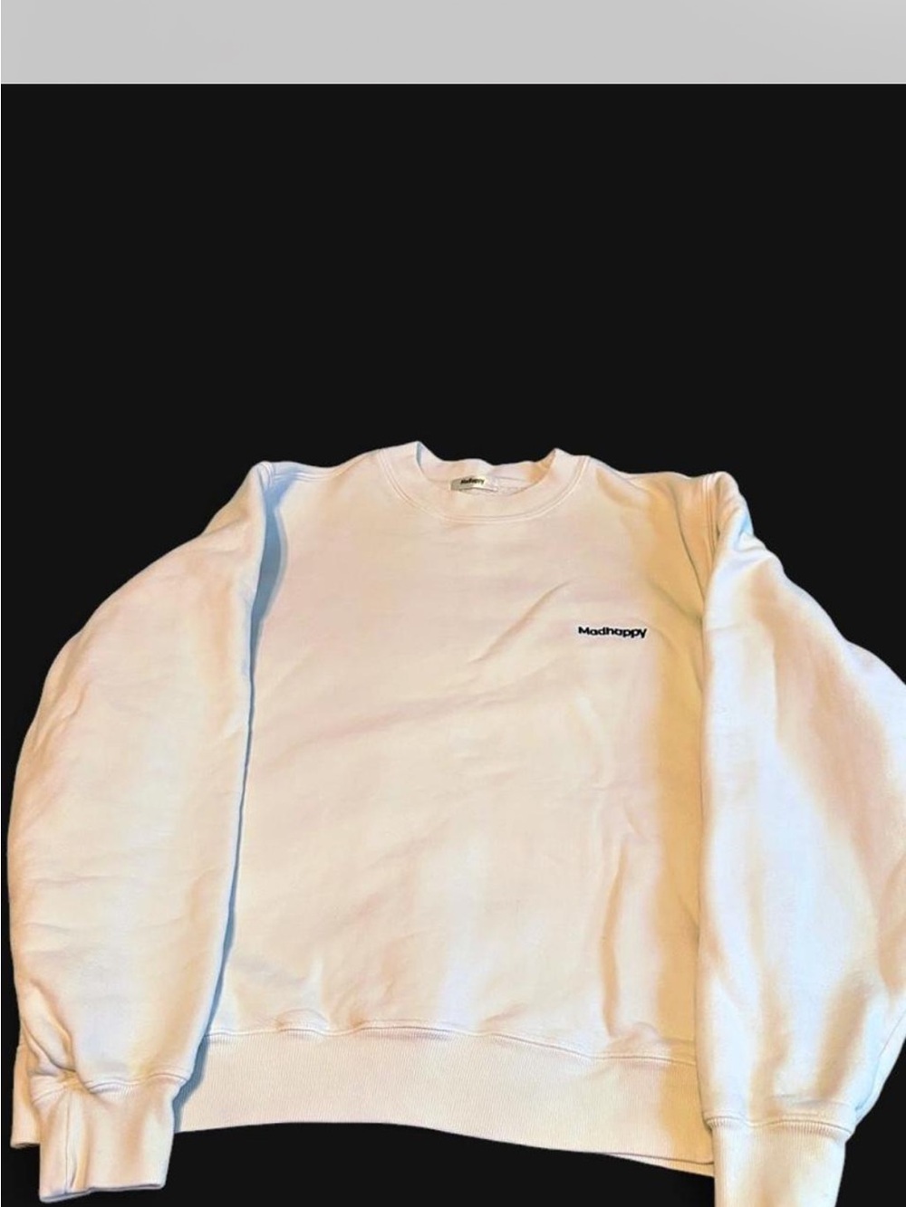 MadHappy womens Crewneck Sweatshirt in white